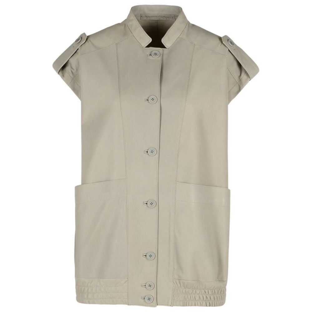 Salvatore Santoro Grey Leather Jacket Women